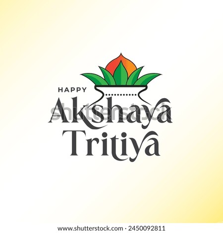 Happy Akshaya Tritiya Typographic Vector Design Background Template