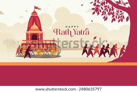 Happy Rath Yatra Festival Background Design Template