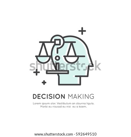 Vector Icon Style Illustration of Analytics, Management, Business Thinking Skill, Decision Making, Isolated Simple Template