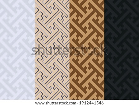 Set of seamless patterns with geometric elements