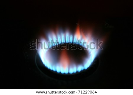 Natural gas from inside the blue image of darkness