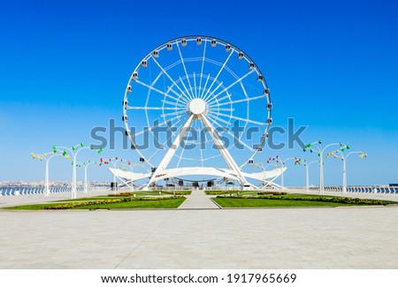 Baku Ferris Wheel also known as the Baku Eye is a Ferris wheel on Baku Boulevard in the Seaside National Park of Baku, Azerbaijan Сток-фото © 