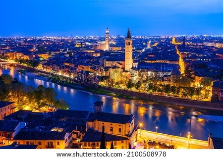 Similar – Foto Bild Verona bei Nacht adige