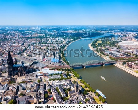 Similar – Image, Stock Photo panoramic view of cologne city at dusk