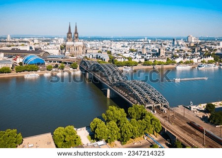 Similar – Image, Stock Photo panoramic view of cologne city at dusk