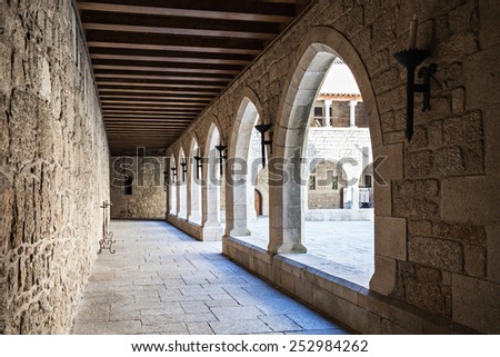 GUIMARAES, PORTUGAL - JULY 11: Inside the Palace of the Duques of Braganza on July 11, 2014 in Guimaraes, Portugal