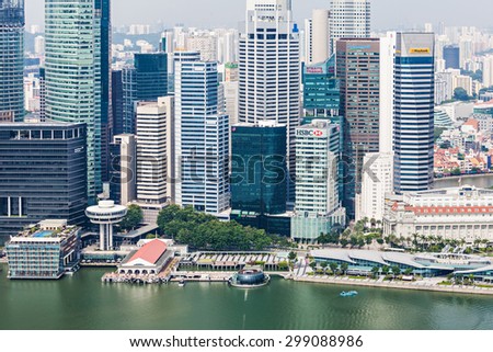 SINGAPORE - OCTOBER 18, 2014: Singapore city skyline.