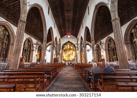FUNCHAL, MADEIRA - JuLY 06: The Cathedral of Our Lady of the Assumption (Se Cathedral) on July 06, 2014 in Madeira, Portugal.