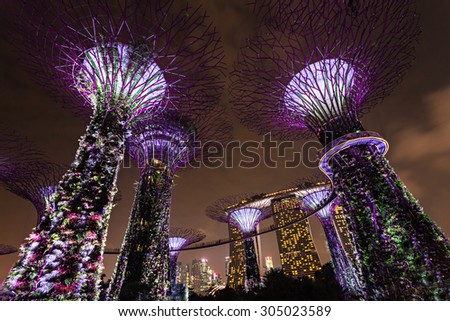 SINGAPORE - OCTOBER 15, 2014: Gardens by the Bay is a park spanning 101 hectares in central Singapore.
