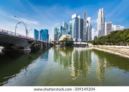 SINGAPORE - OCTOBER 17, 2014: Singapore city skyline.