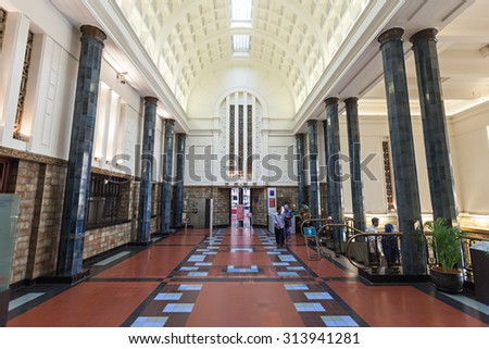 JAKARTA, INDONESIA - OCTOBER 19, 2014: Bank Indonesia Museum interior.