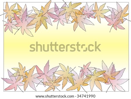 Two side leaf border in pleasant pastel shades