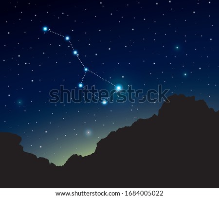 Similar – Image, Stock Photo Big Dipper or Ursa Major Constellation over Rural Landscape with Tent on a Hill in Provence, France