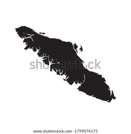 Outline, isolated map of Vancouver island