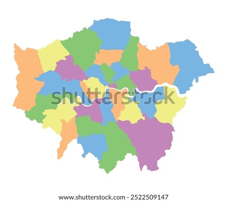 Map of London with districts