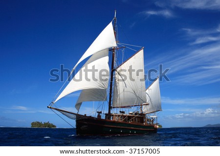 Sailing Around The World: Sailing Boat - Tahaa - Bora Bora - Society Islands - French Polynesia - Southern Pacific