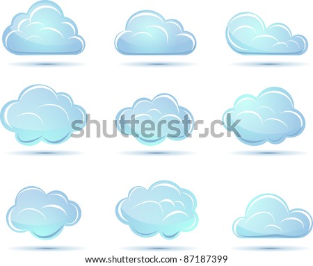 Set Of Soft Clouds clip art Free Vector / 4Vector