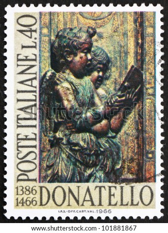 ITALY - CIRCA 1966: A stamp printed in the Italy shows Singing Angels, by Donatello, sculptor, circa 1966
