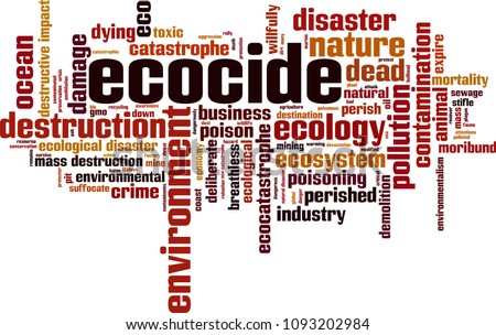 Ecocide word cloud concept. Vector illustration