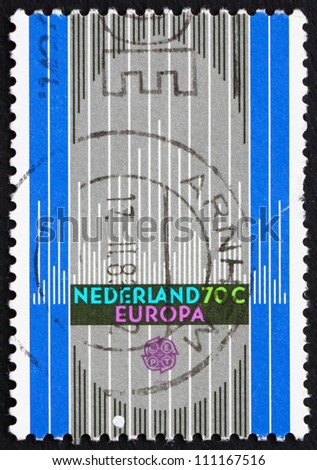 NETHERLANDS - CIRCA 1985: a stamp printed in the Netherlands shows Stylized Organ Pipes, circa 1985
