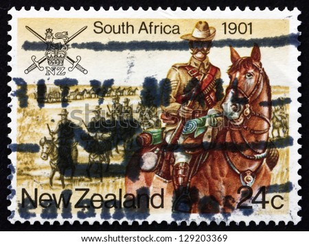 NEW ZEALAND - CIRCA 1984: a stamp printed in the New Zealand shows South Africa War, Military History, circa 1984