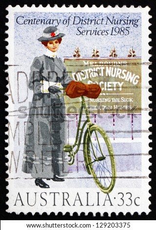 AUSTRALIA - CIRCA 1985: a stamp printed in the Australia shows Royal District Nursing Service Centenary, circa 1985