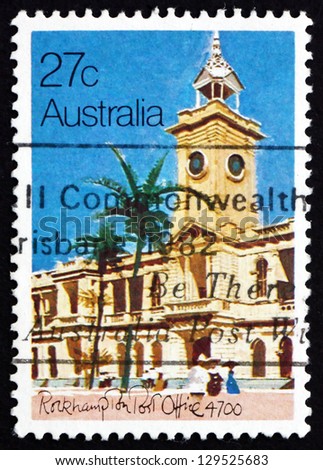 AUSTRALIA - CIRCA 1982: a stamp printed in the Australia shows Rockhampton Post Office, 1892, circa 1982
