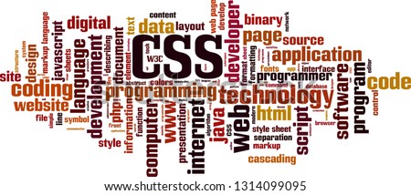 CSS word cloud concept. Vector illustration