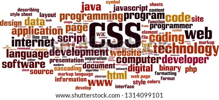 CSS word cloud concept. Vector illustration