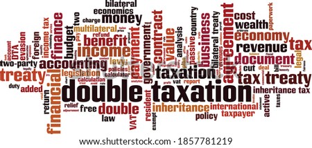Double taxation word cloud concept. Collage made of words about double taxation. Vector illustration