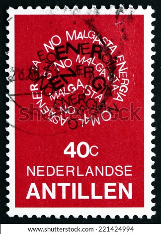 NETHERLANDS ANTILLES - CIRCA 1978: a stamp printed in Netherlands Antilles, Curacao shows Conserve Energy, circa 1978