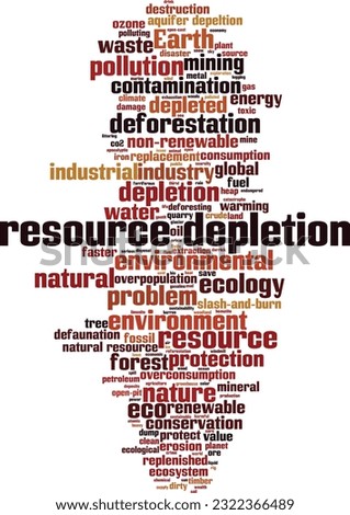 Resource depletion word cloud concept. Collage made of words about resource depletion. Vector illustration
