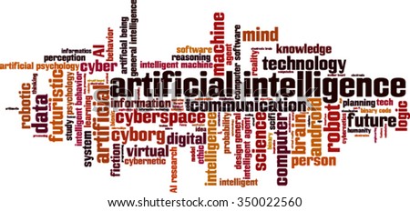 Artificial intelligence word cloud concept. Vector illustration