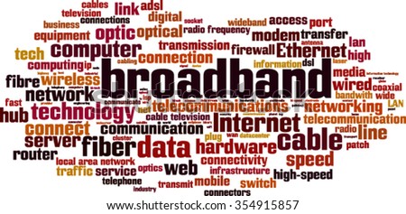 Broadband word cloud concept. Vector illustration