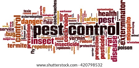 Pest control word cloud concept. Vector illustration