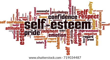 Self-esteem word cloud concept. Vector illustration 商業照片 © 
