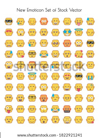 new emoticon set of stock vector is, emoticons in the form of boxes and blunt angles, unusual and have not existed before, maybe will make you stand out from other emoticons, vector format