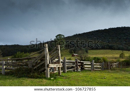 Stock yards in the victorian high country, australia