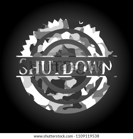  Shutdown on grey camo pattern