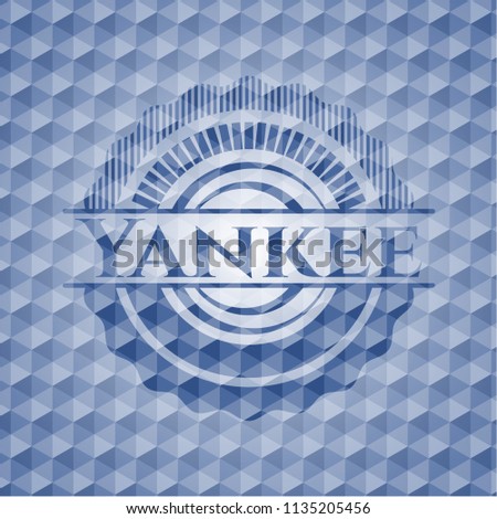 Yankee blue hexagon badge.