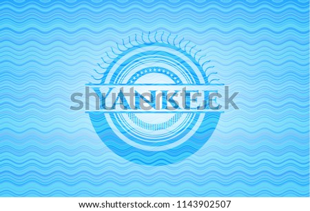 Yankee light blue water wave emblem.