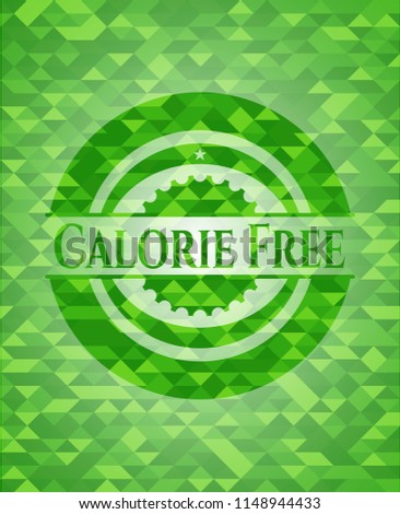 Calorie Free green mosaic emblem Stock fotó © 