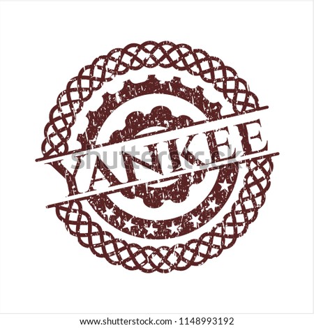 Red Yankee distressed rubber texture