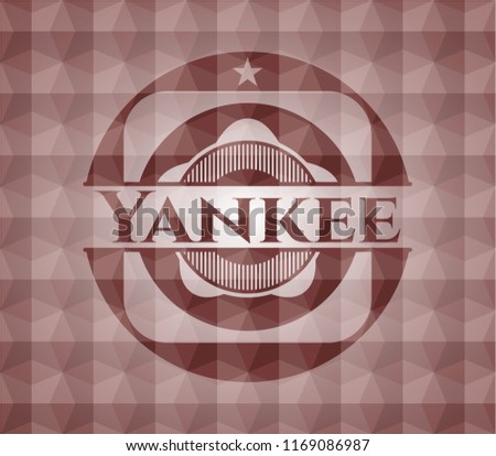 Yankee red geometric badge. Seamless.