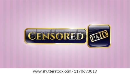  Gold emblem with paid icon and Censored text inside