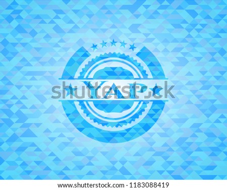 Yap light blue emblem with triangle mosaic background