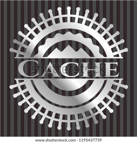 Cache silvery shiny emblem