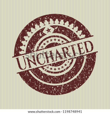 Red Uncharted distressed grunge seal