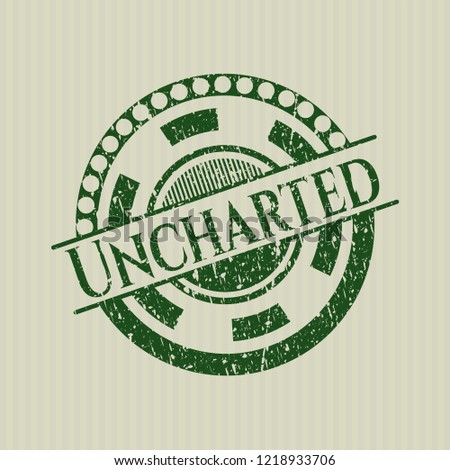 Green Uncharted rubber stamp