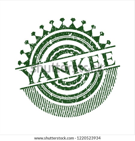 Green Yankee distressed with rubber seal texture